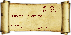 Dukesz Debóra névjegykártya